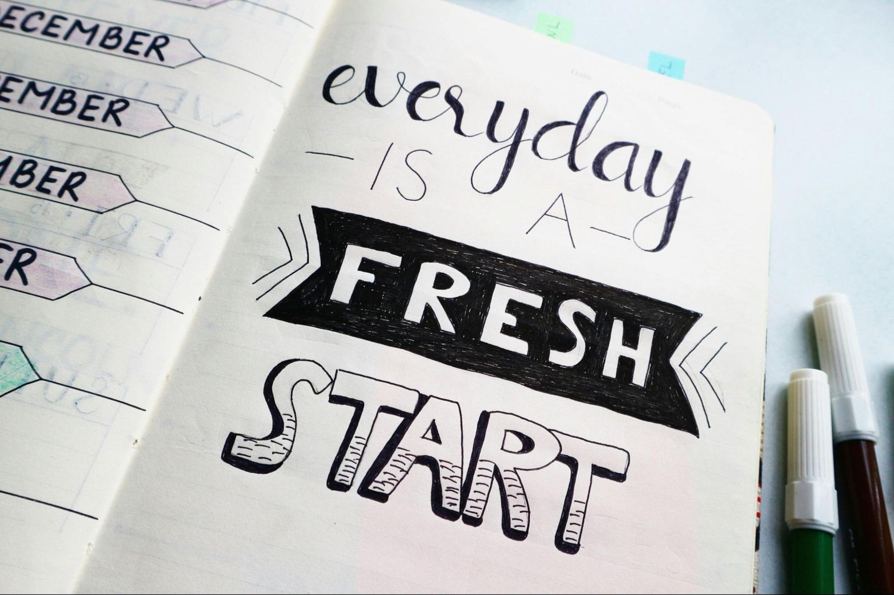 featured image with everyday is a fresh start text