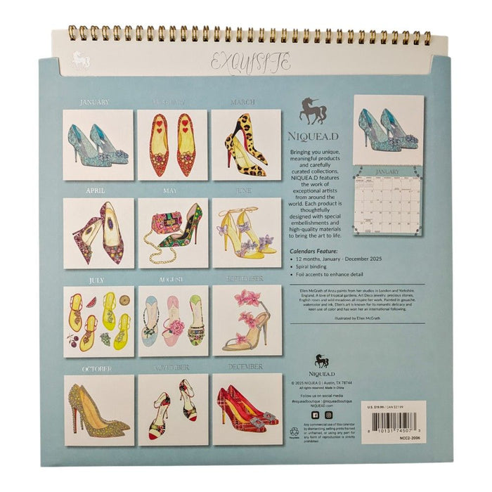 Exquisite Shoes 2026 Square Wall Calendar