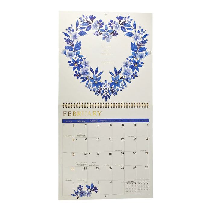 China Blue 2026 Square Wall Calendar