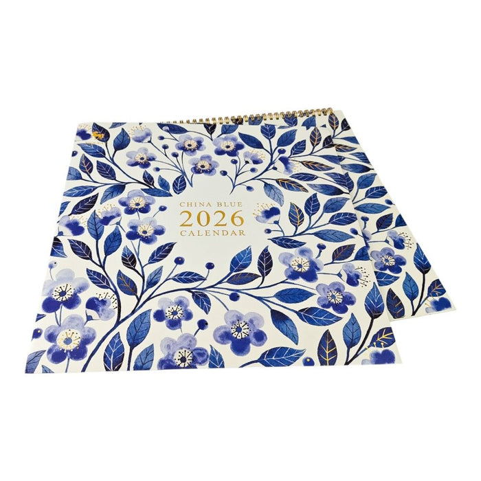 China Blue 2026 Square Wall Calendar