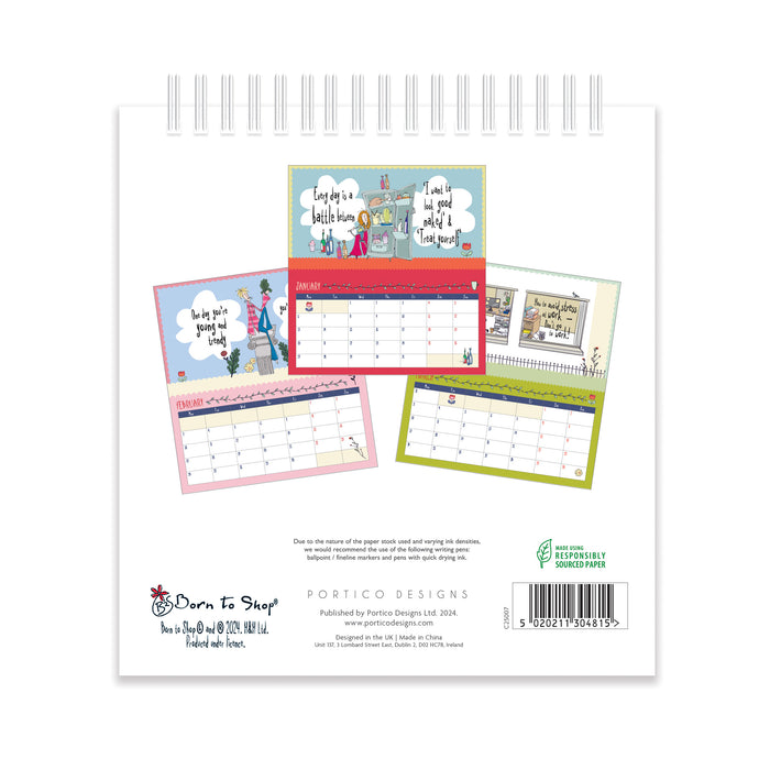 2025 Born to Shop Desk Easel Calendar