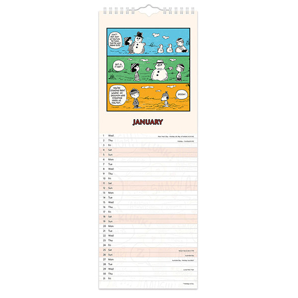 2025 Peanuts Slimline Wall Calendar