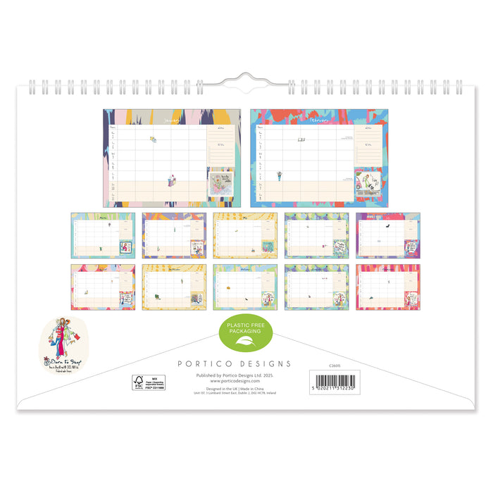 Born to Shop Family Calendar 2026 Large Wall Calendar