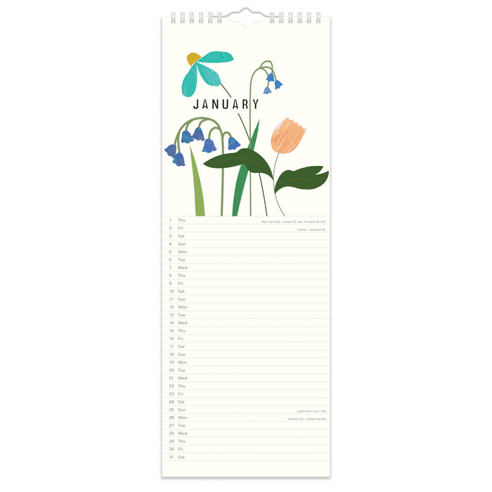 Posie by Caroline Gardner 2026 Slimline Wall Calendar