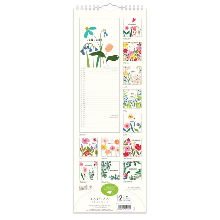 Posie by Caroline Gardner 2026 Slimline Wall Calendar