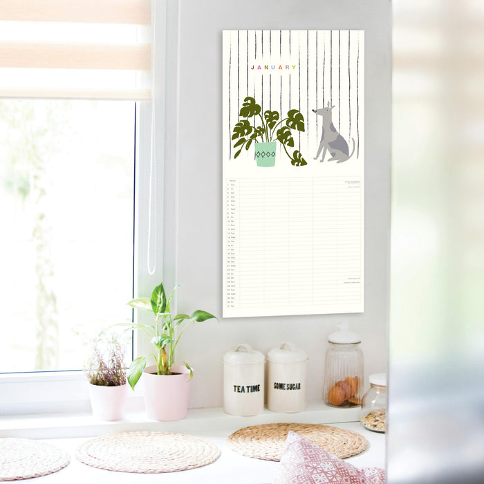 Dogs Family Calendar by Caroline Gardner 2026 Square Wall Calendar