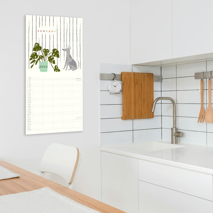 Dogs Family Calendar by Caroline Gardner 2026 Square Wall Calendar