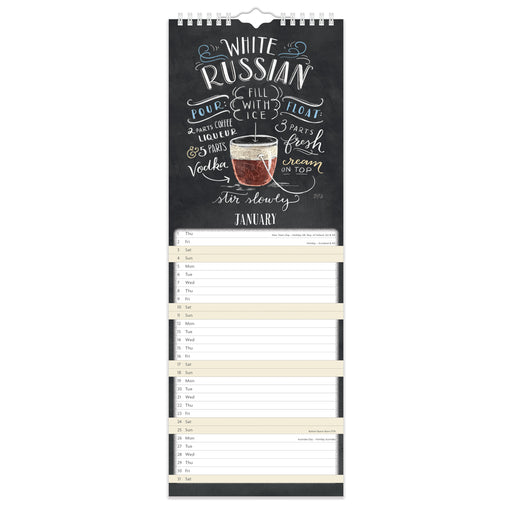 Lily and Val Cocktails 2026 Slimline Wall Calendar