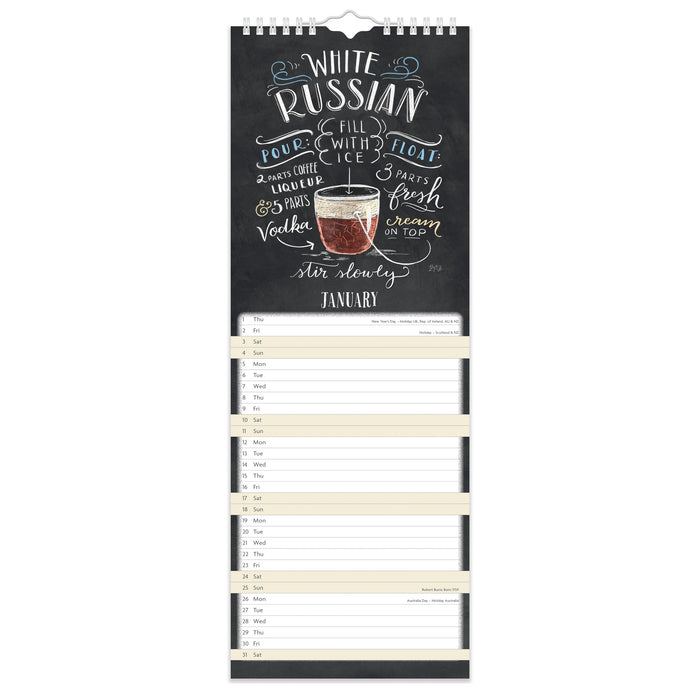 Lily and Val Cocktails 2026 Slimline Wall Calendar