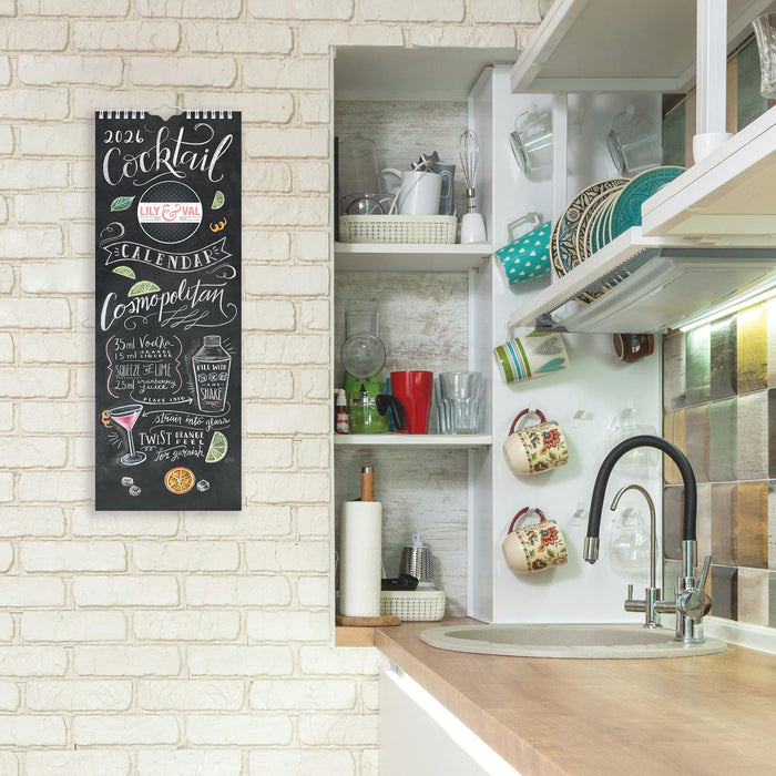 Lily and Val Cocktails 2026 Slimline Wall Calendar