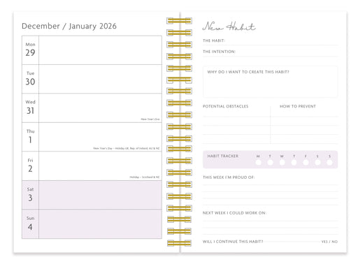 Rituals Happy Habits 2026 Weekly Diary