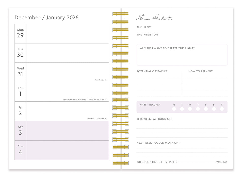 Rituals Happy Habits 2026 Weekly Diary