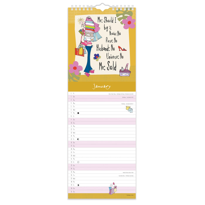 Born to Shop 2027 Slimline Wall Calendar