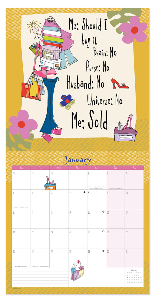Born to Shop 2027 Square Wall Calendar