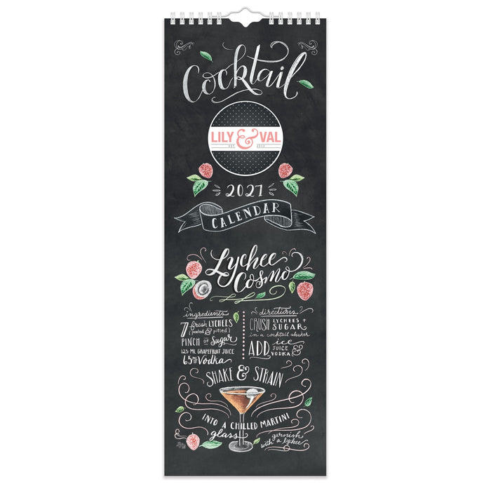 Lily and Val Cocktails 2027 Slimline Wall Calendar