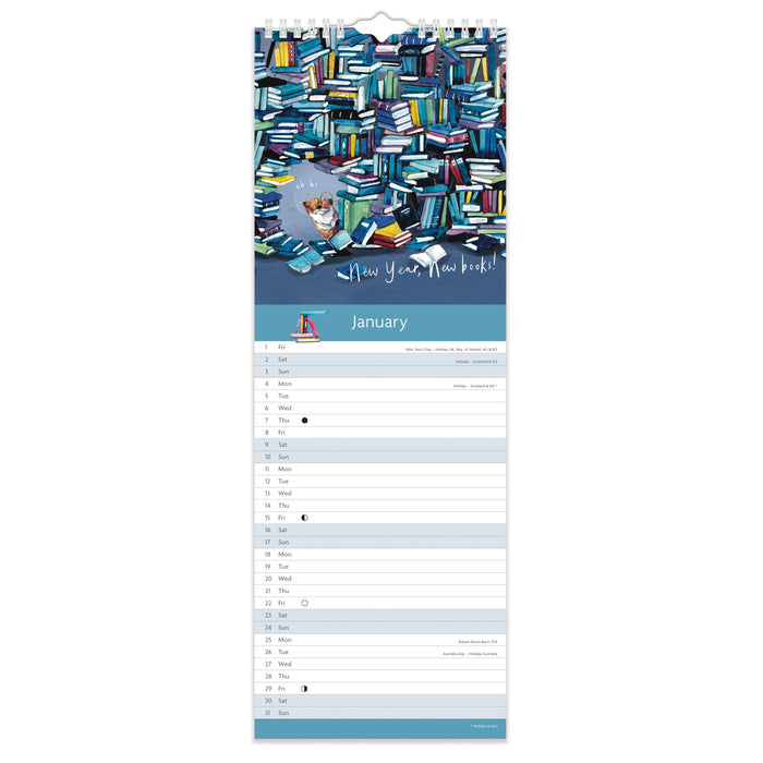 Snowtap Bookish 2027 Slimline Wall Calendar