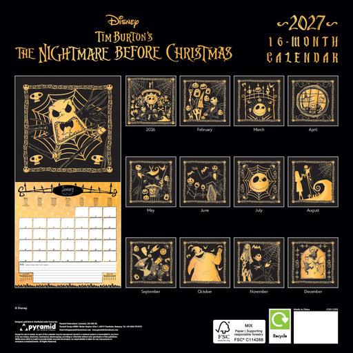 Nightmare Before Christmas The 2027 Square Wall Calendar