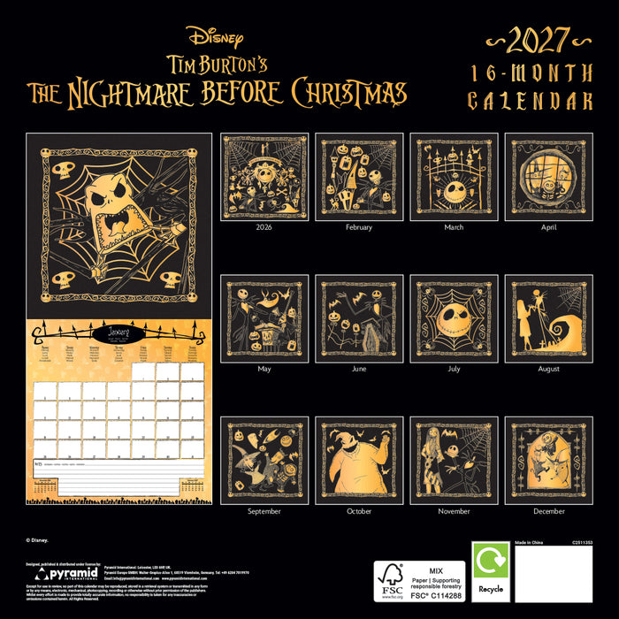 Nightmare Before Christmas The 2027 Square Wall Calendar