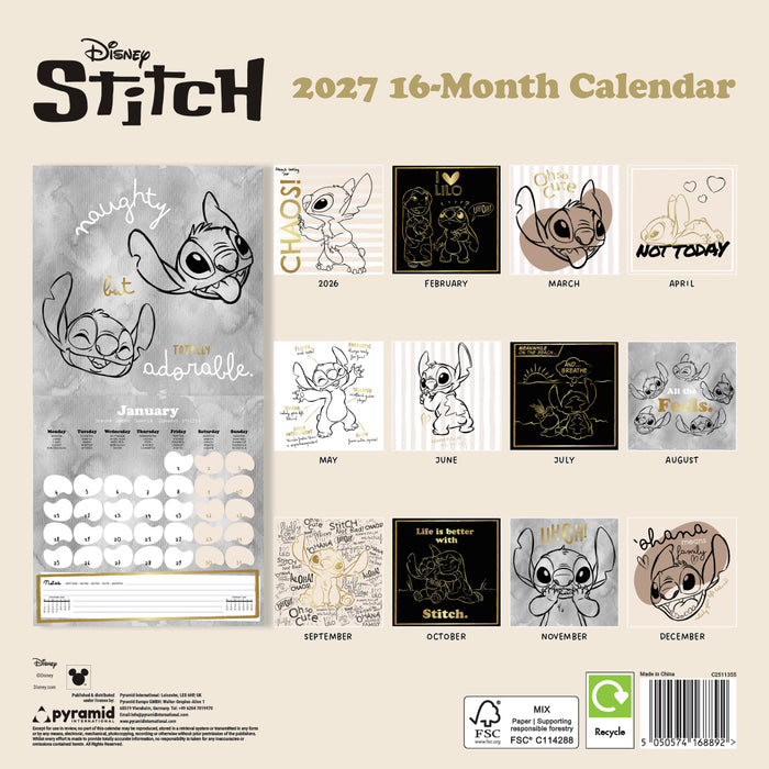 Lilo and Stitch 2027 Square Wall Calendar
