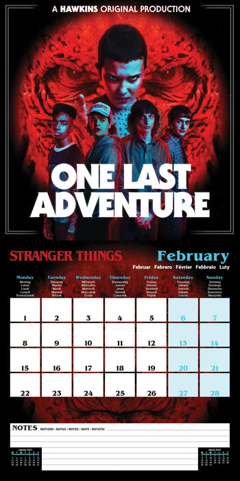 Stranger Things 2027 Square Wall Calendar