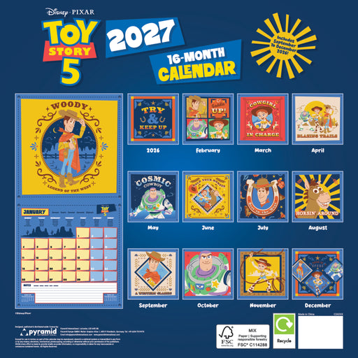 Toy Story 2027 Square Wall Calendar