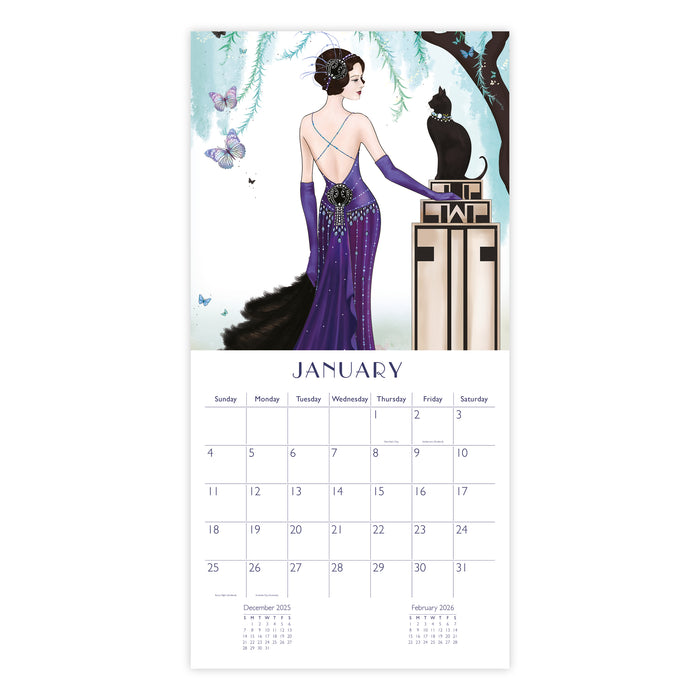 Claire Coxon Art Deco 2026 Square Wall Calendar