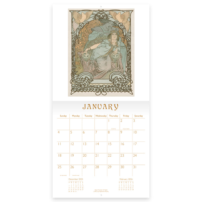 Art Noveau 2026 Square Wall Calendar