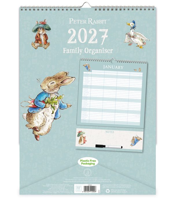 Peter Rabbit Family 2027 A3 Wall Calendar