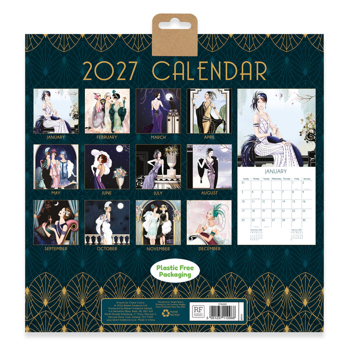 Claire Coxon Art Deco 2027 Square Wall Calendar