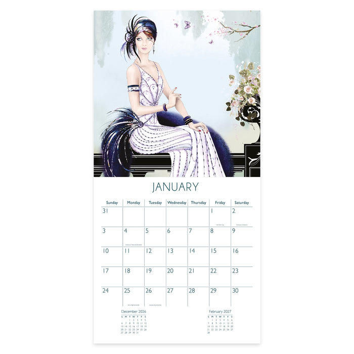 Claire Coxon Art Deco 2027 Square Wall Calendar