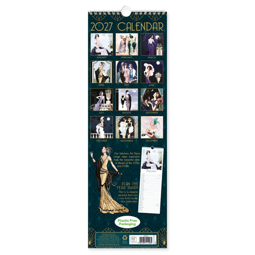 Claire Coxon Art Deco 2027 Slimline Wall Calendar