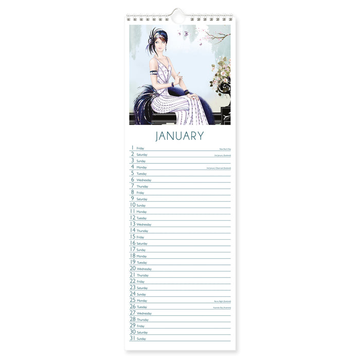 Claire Coxon Art Deco 2027 Slimline Wall Calendar