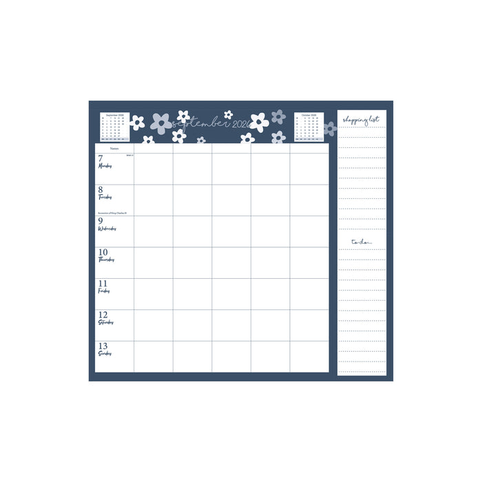Bees and Flowers Week to View 2027 Square Wall Calendar