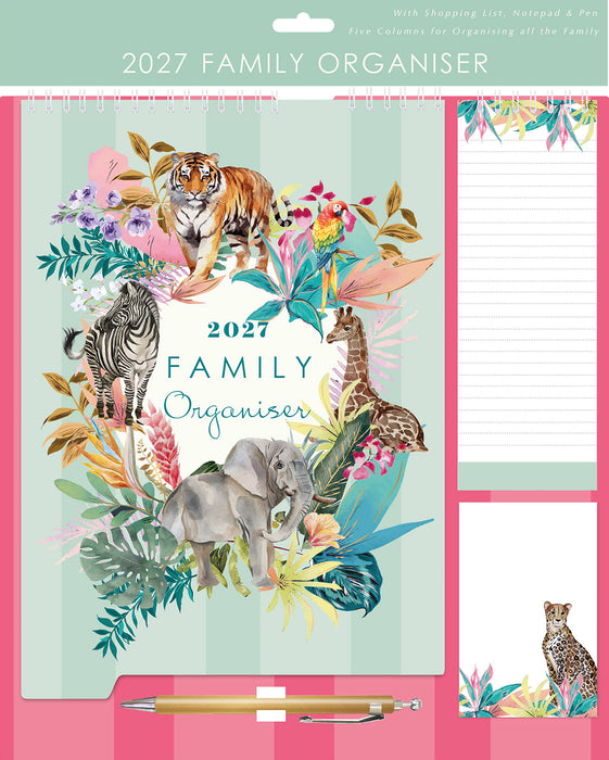 Safari Family Planner 2027 Large Wall Calendar