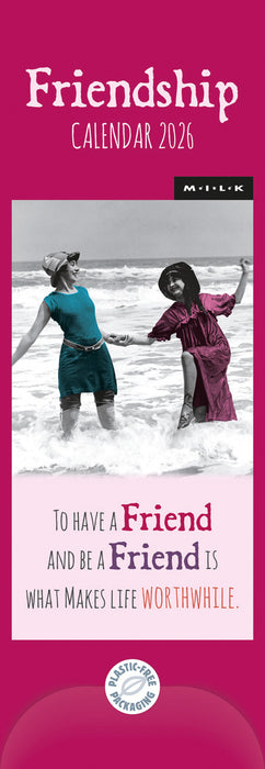 Milk Friendship 2026 Slimline Wall Calendar