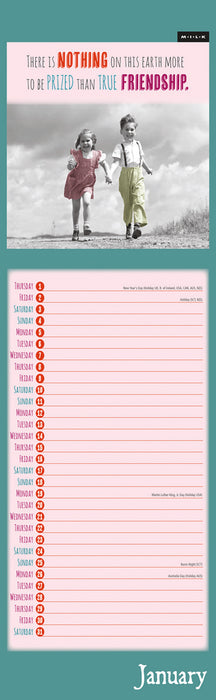 Milk Friendship 2026 Slimline Wall Calendar