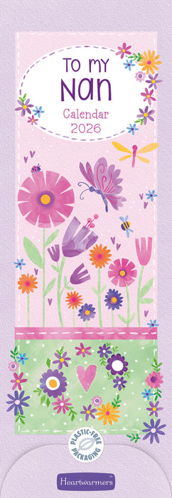 To My Nan 2026 Slimline Wall Calendar