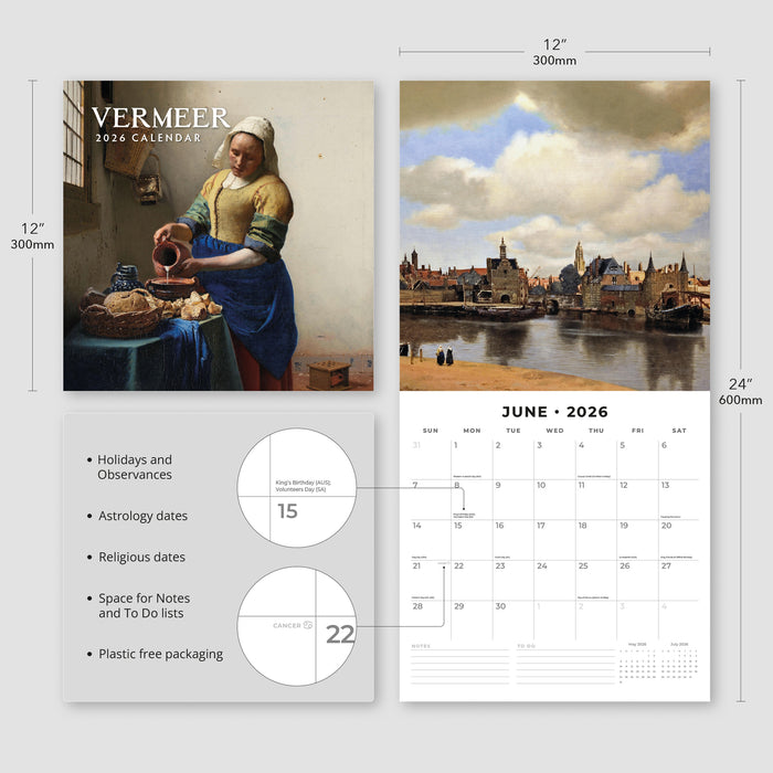 Vermeer 2026 Square Wall Calendar (Online Exclusive)