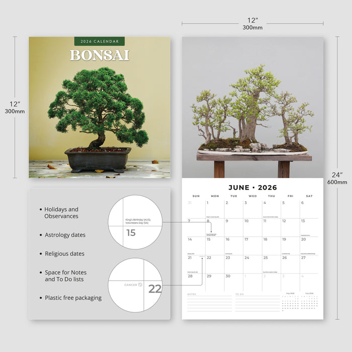 Bonsai 2026 Square Wall Calendar (Online Exclusive)