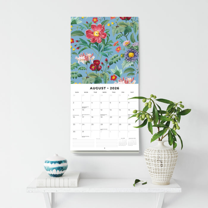Botanical Flowers 2026 Square Wall Calendar