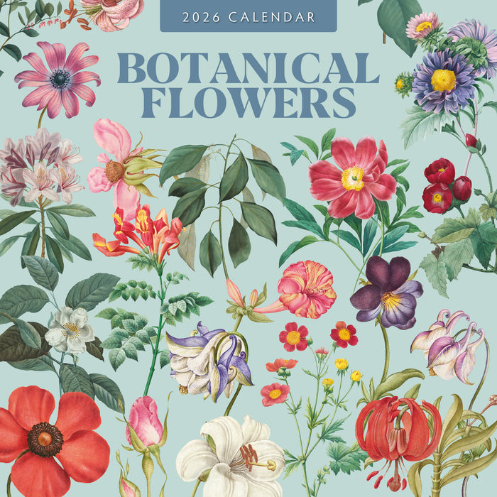 Botanical Flowers 2026 Square Wall Calendar