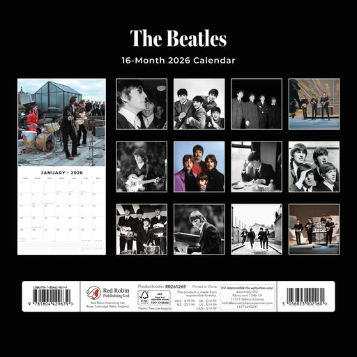 The Beatles 2026 Square Wall Calendar