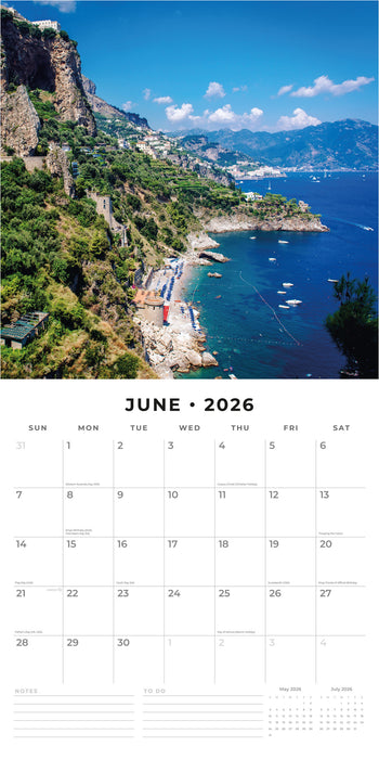 Mediterranean 2026 Square Wall Calendar