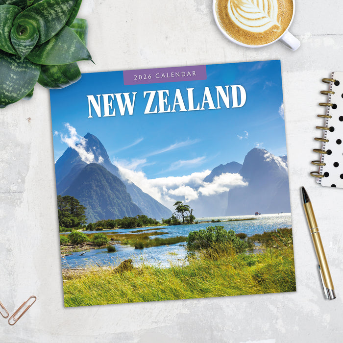 New Zealand 2026 Square Wall Calendar