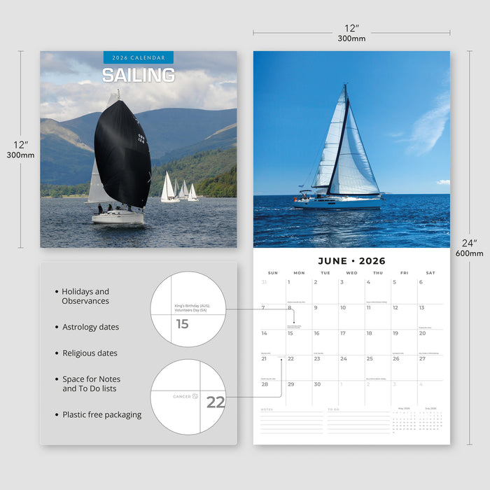 Sailing 2026 Square Wall Calendar (Online Exclusive)