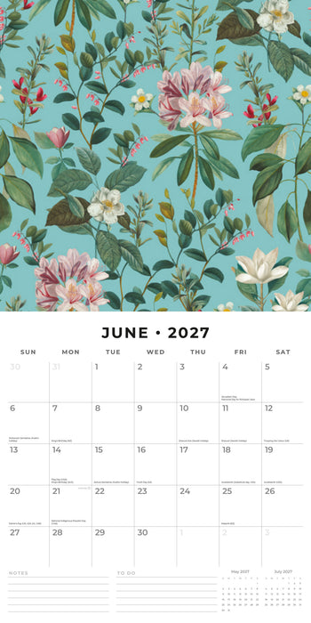 Botanical Flowers 2027 Square Wall Calendar