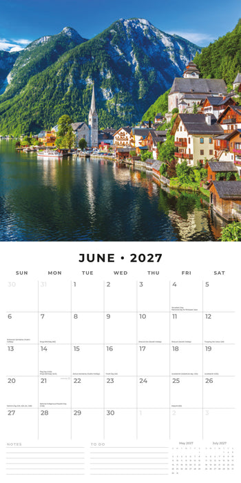 Medieval Towns 2027 Square Wall Calendar