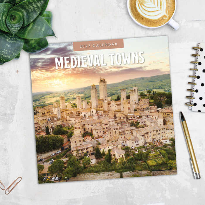 Medieval Towns 2027 Square Wall Calendar