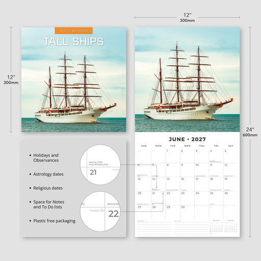 Tall Ships 2027 Square Wall Calendar