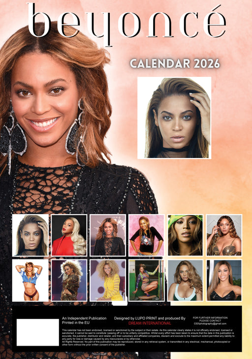 Beyonce 2026 A3 Wall Calendar